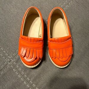 Janie and Jack Orange Fringe Loafers